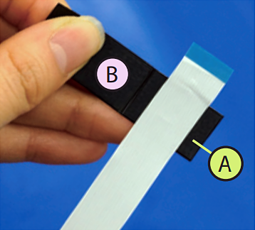 2. Attach SMARTPLY to the cable on (A) part.