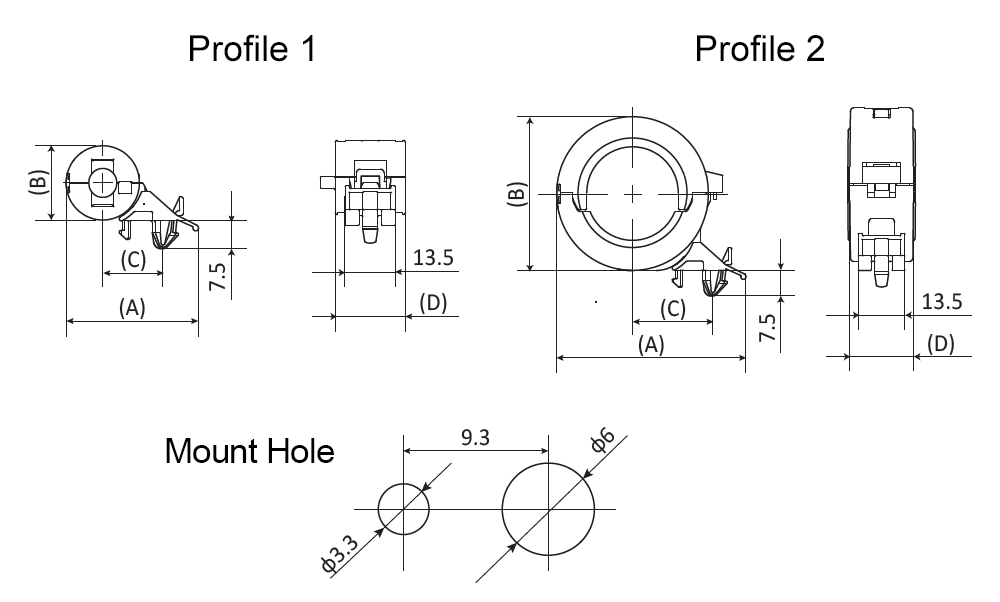 Toroidal Cores with Removable Fixture: GTFCR Series - Dimension